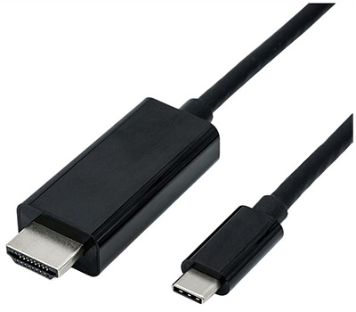 Câble convertisseur USB 3.1 C mâle vers HDMI mâle, Roline