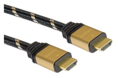 Câble HDMI, High speed, canal Ethernet (1.4), Or, Roline