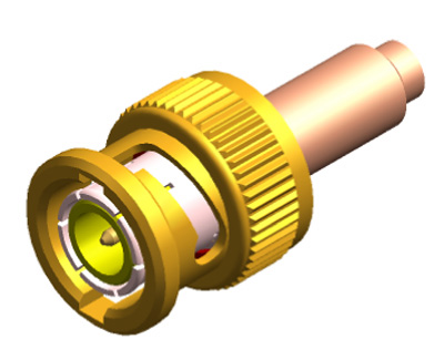 Connecteur mâle droit pour câble KX3 ou RG174