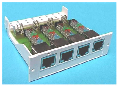 Boîtier de 4 connecteurs RJ45, Cat5e, Sofim