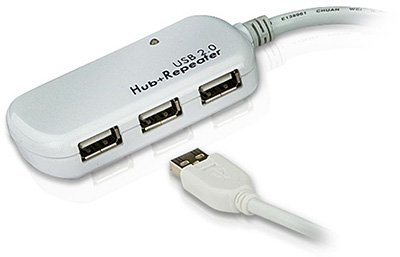 Rallonge USB 2.0 active, grande longueur, Hub 4 ports, UE2120H, Aten
