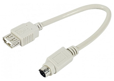Adaptateur USB Vers PS/2 Pour Clavier - Connecteur Femelle USB-A Vers Mâle PS/2 - Modèle GC46FMKEY