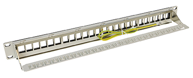 Panneau de brassage, 19 pouces, nu, pour connecteurs RJ45 Keystone, blindés ou UTP, support arrière, Excel