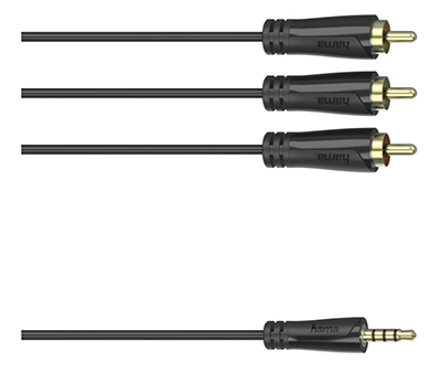 Câble Jack 3,52 mm vers vidéo composite et audio (3 x RCA) , Hama