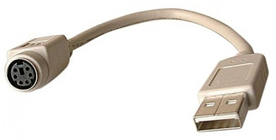 Adaptateur USB vers clavier ou souris PS/2, USB A mâle / PS/2 femelle, souple, TLC