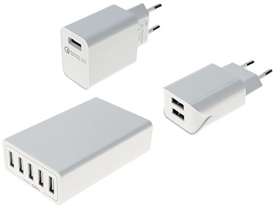 Chargeur secteur USB 5 volts, de 1 à 5 prises, Quickcharge 3.0, TLC