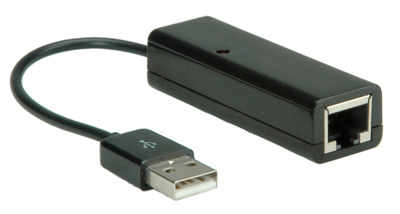Adaptateur USB 2.0, A mâle / RJ45 femelle, Fast Ethernet, Value