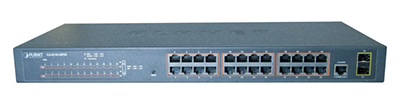 Switch Ethernet RJ45 Gigabit 10/100/1000 + 2 SFP (mini-GBIC), PoE, administrable, rackable, GS-4210-24P2S, Planet