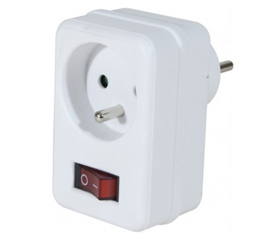 ADAPTATEUR DE PRISE AVEC INTERRUPTEUR - 1 PRISE