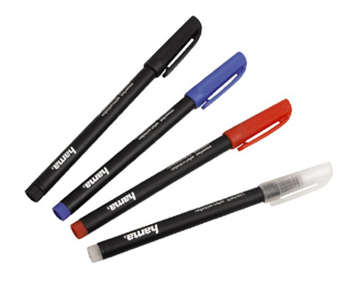 3 stylos couleur, 1 effaceur