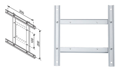 Adaptateur plaque VESA 100 vers 100 x 200 ou 200, Roline