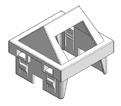 Plastron RJ45 simple, pour connecteur Sofim, incliné, Sofim