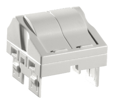 Plastron RJ45 double, pour connecteurs Sofim, incliné, Sofim