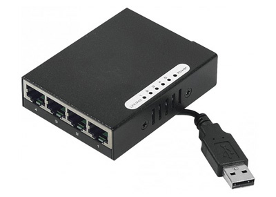Switch Ethernet RJ45 10/100, de poche, alimentation USB, Dexlan