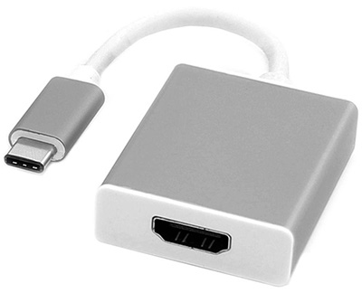 Convertisseur USB 3.1 C mâle vers HDMI femelle, Alu, Roline
