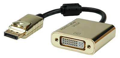 Adaptateur DisplayPort mâle vers DVI-D femelle, Dual Link, actif, 1.2, Roline