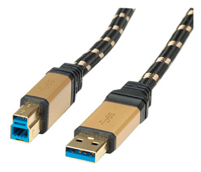 Câble USB 3.0 (3.2 Gen 1), A / B, Or, Roline