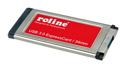 Carte PCMCIA Express (ExpressCard), USB 3.0, Slim, 1 port, Roline