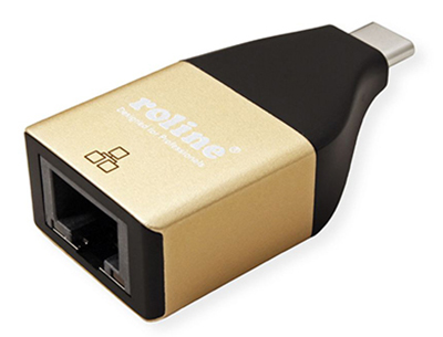 Adaptateur USB 3.1 (3.2 Gen 2) C mâle / RJ45 femelle, Ethernet Gigabit, compact, Roline