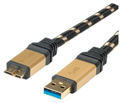 Câble USB 3.0 (3.2 Gen 1), A / Micro B, Or, Roline