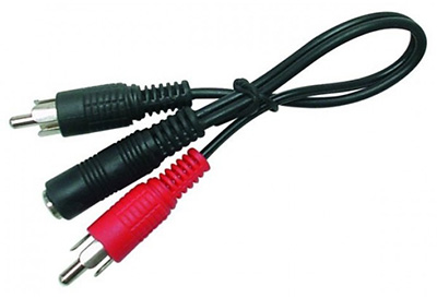 Adaptateur Jack 3,52 mm Stéréo femelle / 2 x RCA mâle, souple, TLC