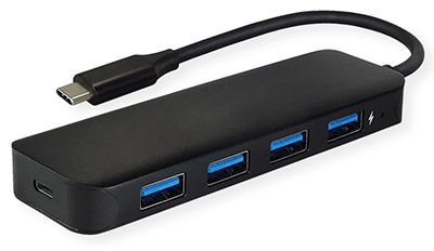 Hub USB 3.0 (3.2 Gen 1), 4 ports, entrée type C, Roline